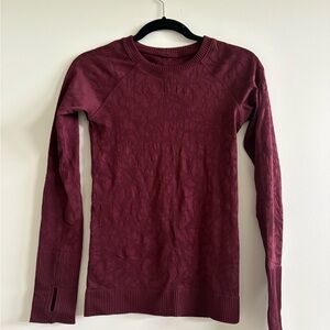 Women's Burgundy Long Sleeve Tee